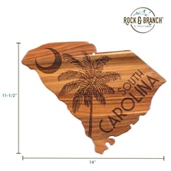 Totally Bamboo Rock & Branch 14 in. L X 11.5 in. W X 0.6 in. Acacia Wood South Carolina Serving & Cu