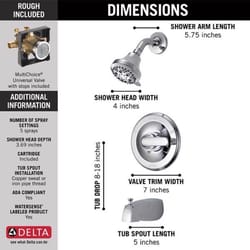 Delta Monitor 1-Handle Chrome Tub and Shower Faucet