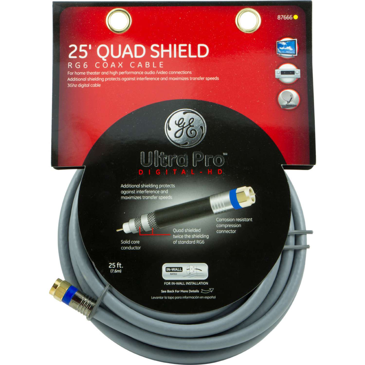 GE Ultra Pro 25 ft. Coaxial Cable Mfr 33531 Ace Hardware