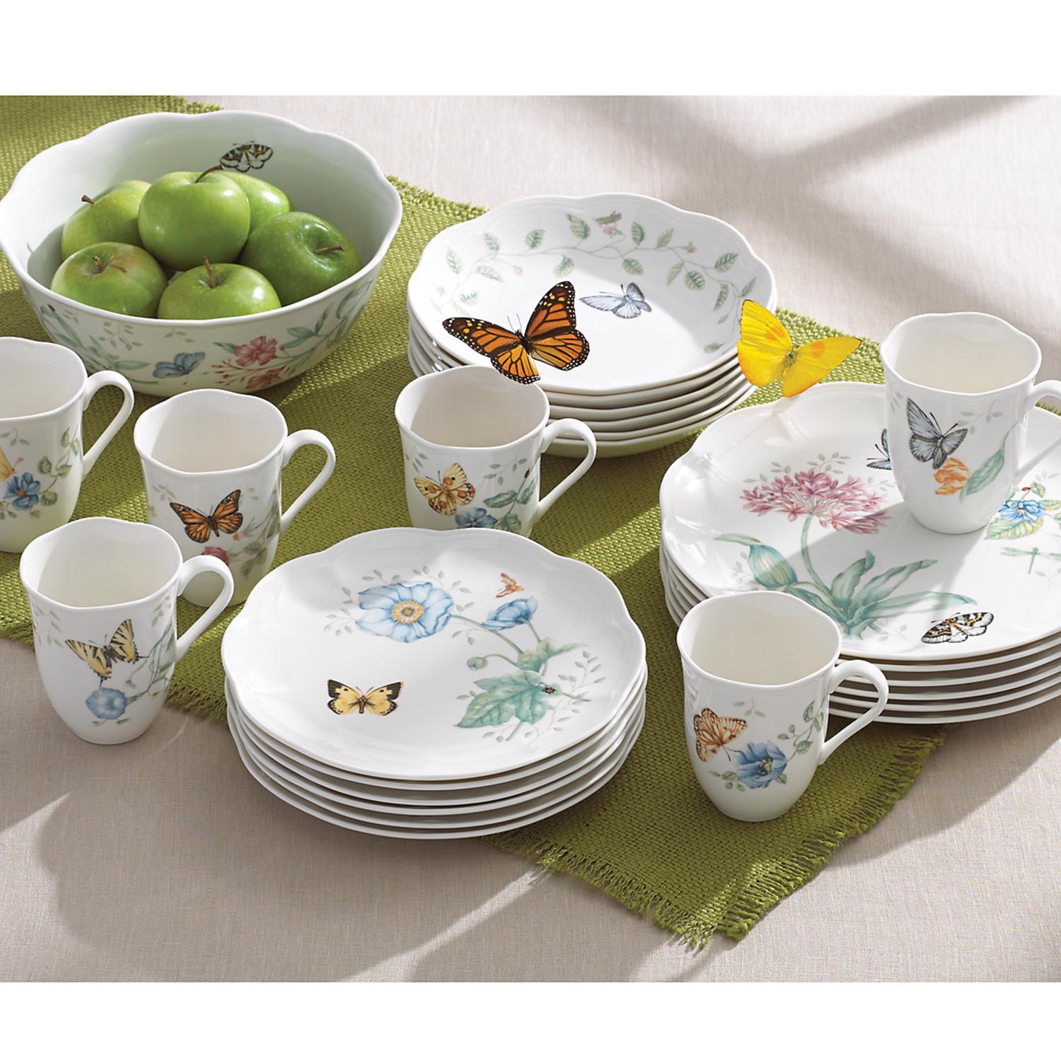 Lenox Multicolored Porcelain Butterfly Meadow Dinnerware Set