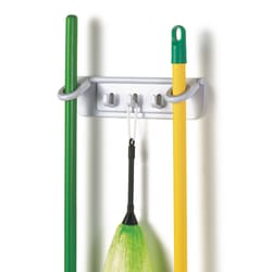 Spectrum White Broom/Mop Holder 3 in. H X 11.3 in. W X 1 in. D
