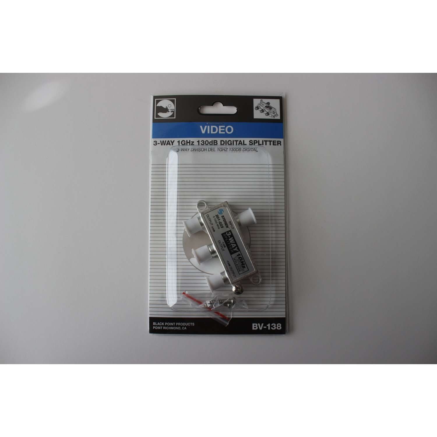 Black Point Products 3 Way Coax Splitter 75 ohm 1000 MHz 1 pk Ace