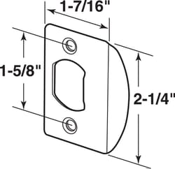 Prime-Line 2.25 in. H X 1.43 in. L Brass-Plated Steel Latch Strike Plate