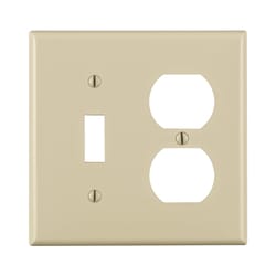 Leviton Light Almond 2 gang Thermoplastic Nylon Duplex/Toggle Wall Plate 1 pk