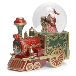 Roman Red Snow Globe Train Centerpiece