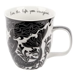 Karma Boho Black/White Ceramic Mermaid Mug 3.7 in. D 1 pk