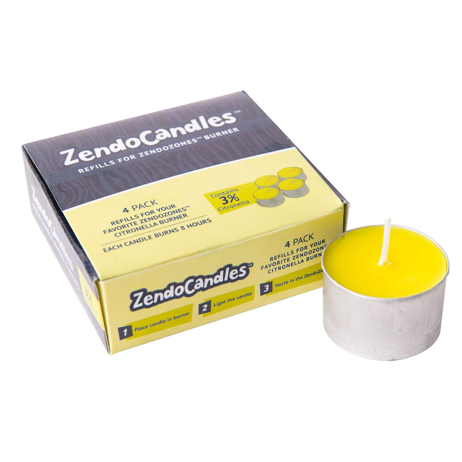 ZendoZones ZendoCandles Citronella Candle Candle For Mosquitoes 4 pk