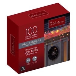 Celebrations Red Incandescent Mini Multicolored 100 ct Icicle Christmas Lights 5.67 ft.