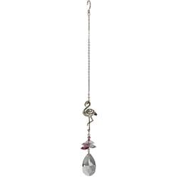 Woodstock Chimes Multi-color Crystal 4.5 in. Pink Flamingo Wind Chime