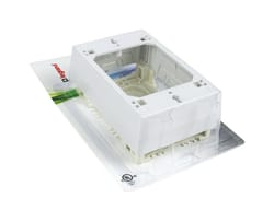 Legrand 4-3/4 in. Rectangle PVC 2 gang Outlet Box White
