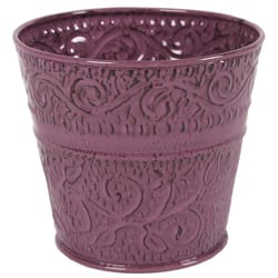 Robert Allen 8 in. D Metal Ensley Planter Plum