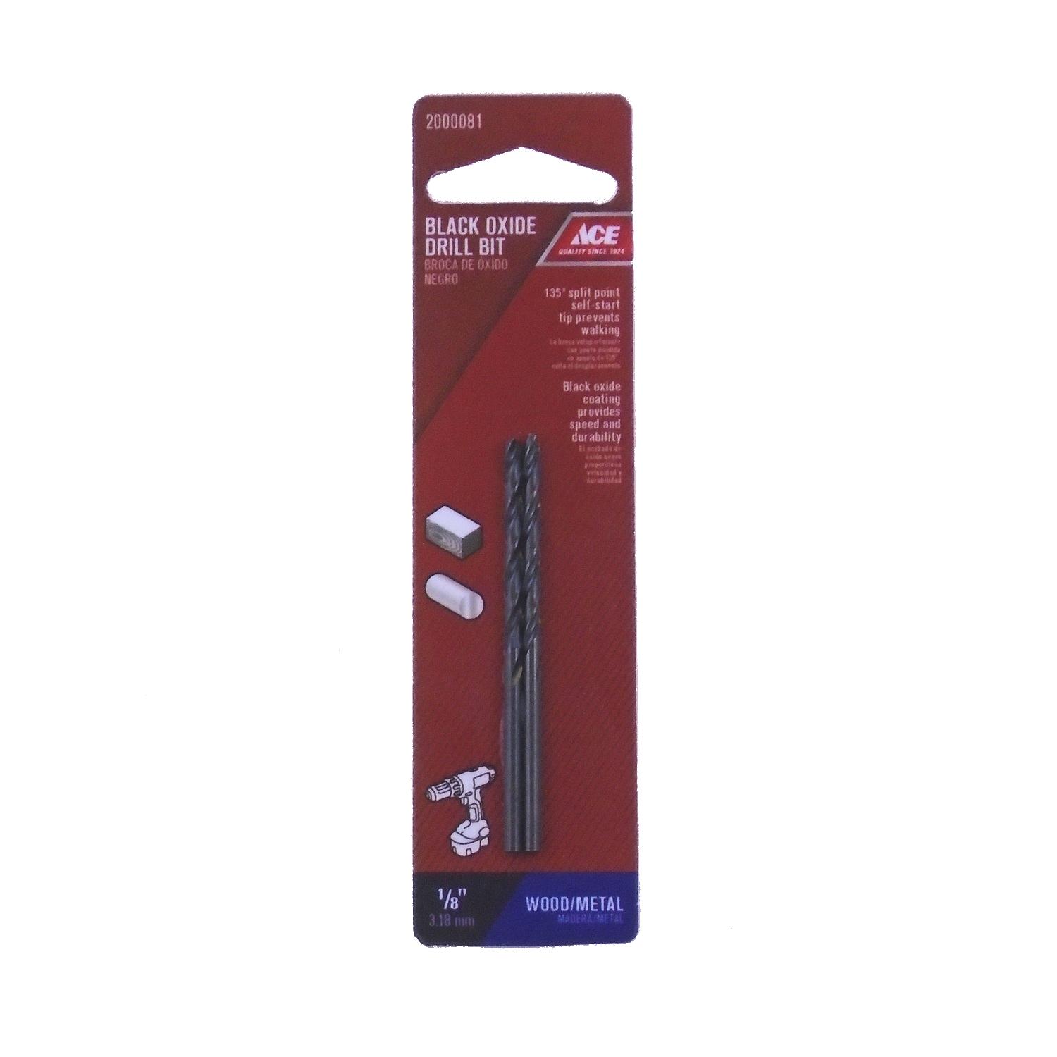 Ace 1/8 in. Black Oxide Drill Bit 2 pc