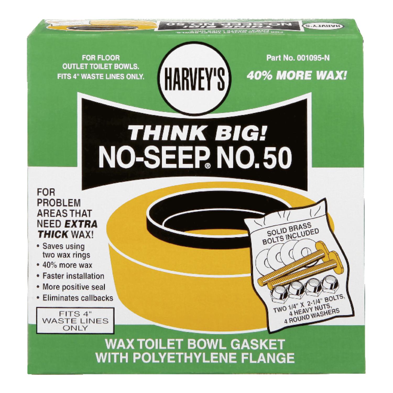Harveys Toilet Bowl Gasket with Wax & Flange Polyethylene - 001095-N - Plumbing  sku 001095-N