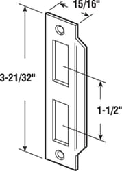 Prime-Line 3-21/32 in. L Brass-Plated Gold Steel Door Strike 1 pk