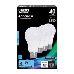 Feit Enhance A19 E26 (Medium) LED Bulb Daylight 40 Watt Equivalence 4 pk