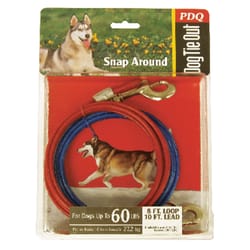 PDQ Red Tie-Out Vinyl Coated Cable Dog Tie Out Large