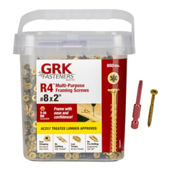 GRK Fasteners R4 No. 8 X 2 in. L Star Coated W-Cut Multi-Purpose Screws 850 pk