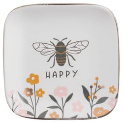 Karma Flora .30 in. H X 2.75 in. W X 2.75 in. L Multicolored Ceramic Trinket Tray