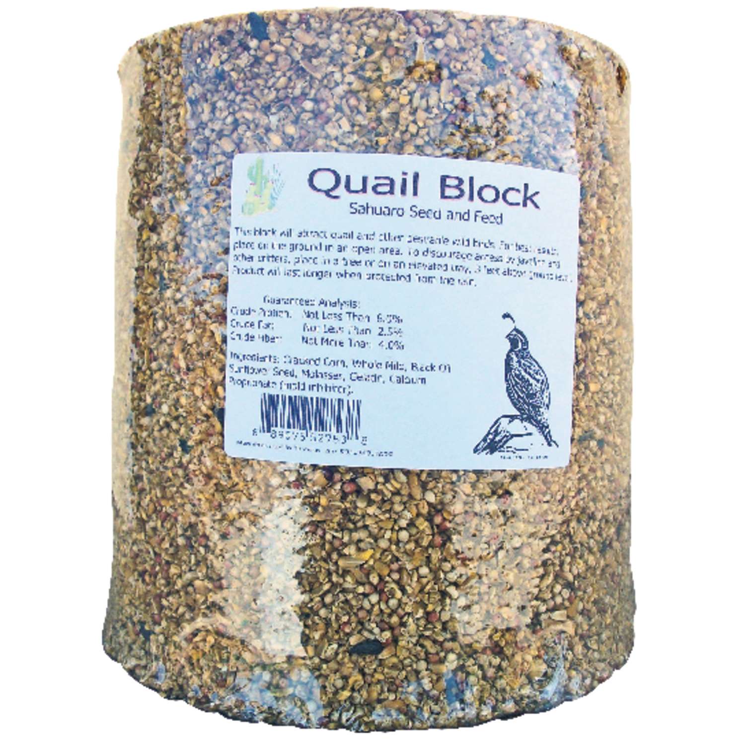 Sahuaro Seed Quail Block Assorted Species Milo and Corn Bird Food Block