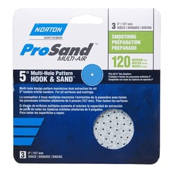 Norton ProSand 5 in. Ceramic Alumina Hook and Loop A975 Sanding Disc 120 Grit Medium 3 pk