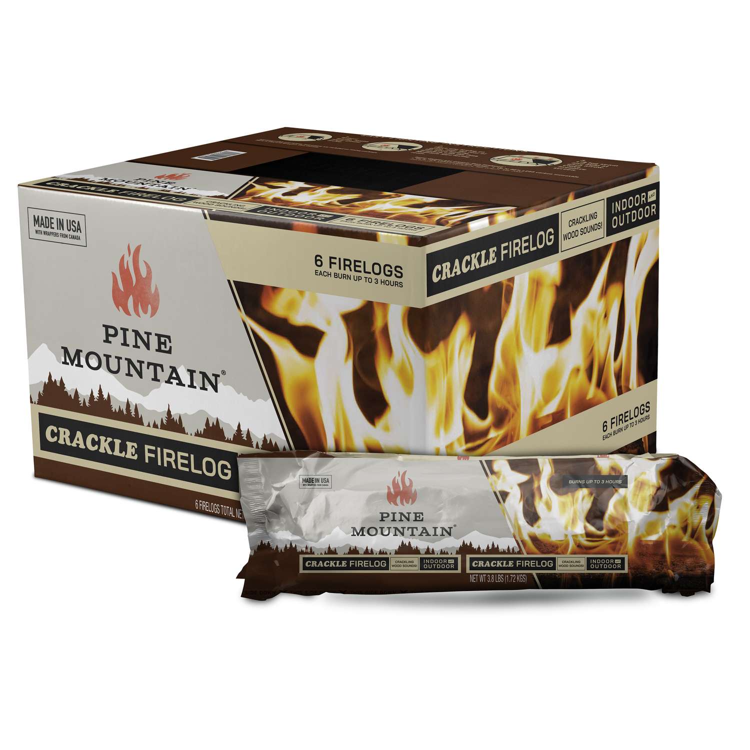 Pine Mountain Crackling Fire Log 3 hr 6 pk - Ace Hardware