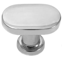 MNG Hardware Aspen Oval Cabinet Knob 7/8 in. D Polished Chrome 1 pk