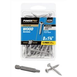 HILLMAN Power Pro No. 8 X 1-3/4 in. L Star Coarse Exterior Wood Screw 40 pk