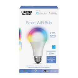 Feit Smart Home A21 E26 (Medium) Smart-Enabled LED Bulb Color Changing 100 Watt Equivalence 1 pk