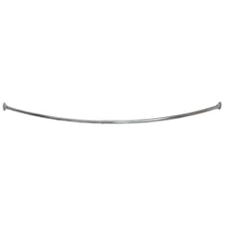 Design House Curved Shower Rod 63 in. L Satin Nickel Silver
