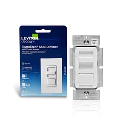 Leviton IllumaTech White 600 W Slide Dimmer Switch 1 pk