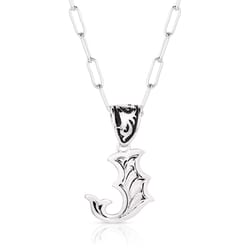Montana Silversmiths Unisex Western Initial Black/Silver Necklace