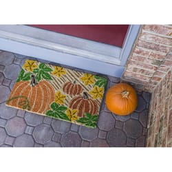Entryways 18 in. W X 30 in. L Orange Pumpkin Patch Coir Door Mat