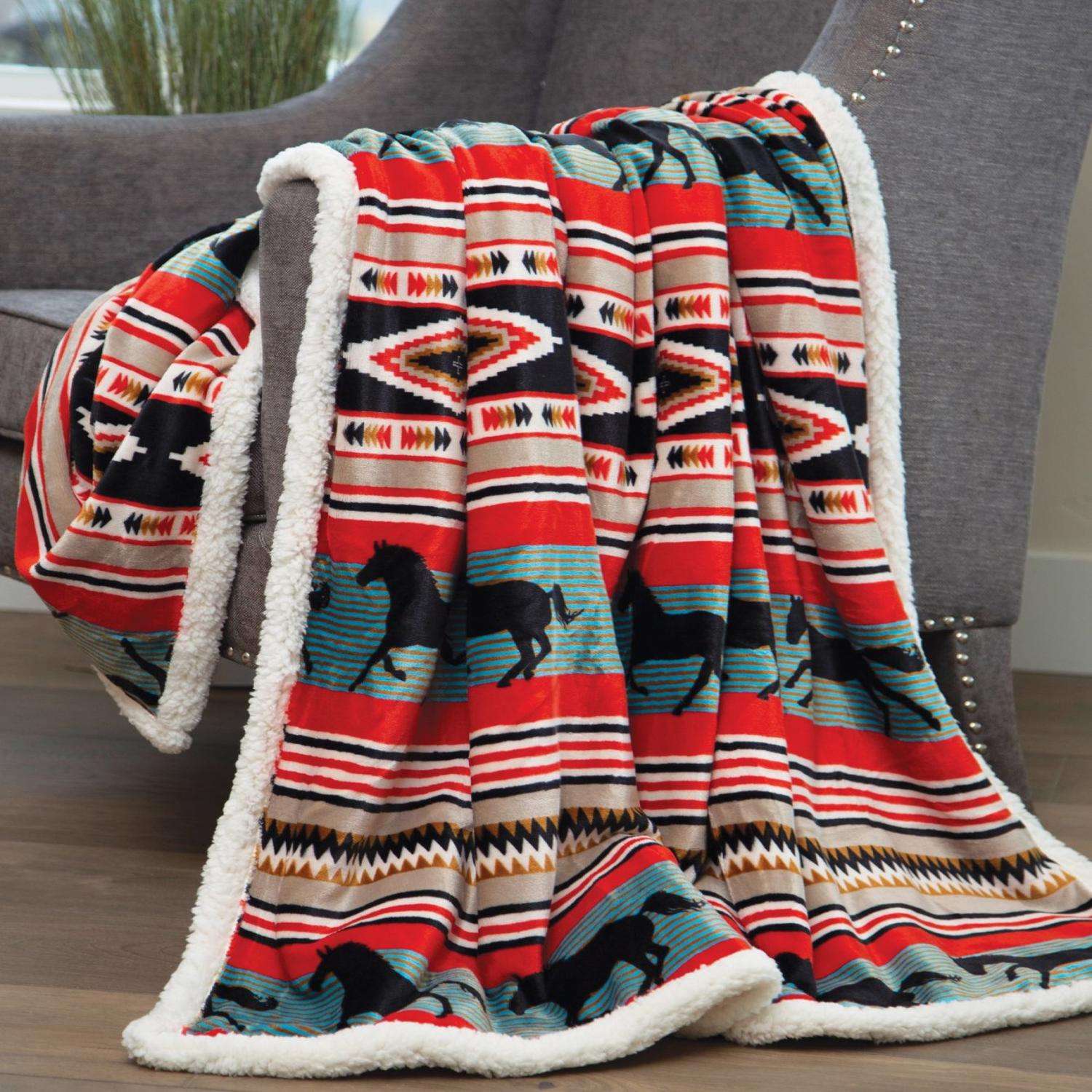 Carstens Inc 54 in. W X 68 in. L Multicolored Polyester Throw Blanket