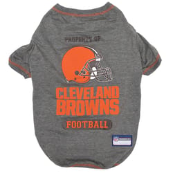 Pets First Gray Cleveland Browns Dog T-Shirt Small