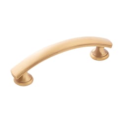Hickory Hardware American Diner Modern Bar Cabinet Pull 3 in. Brushed Brass Gold 1 pk