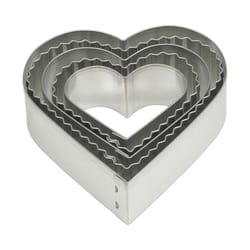 Harold Import Silver Stainless Steel Heart Shaped Cookie Cutter Set