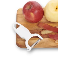 Cutlery Pro White Plastic/Stainless Steel Peeler