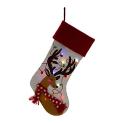 Glitzhome Multicolored Reindeer Christmas Stocking 1.18 in.