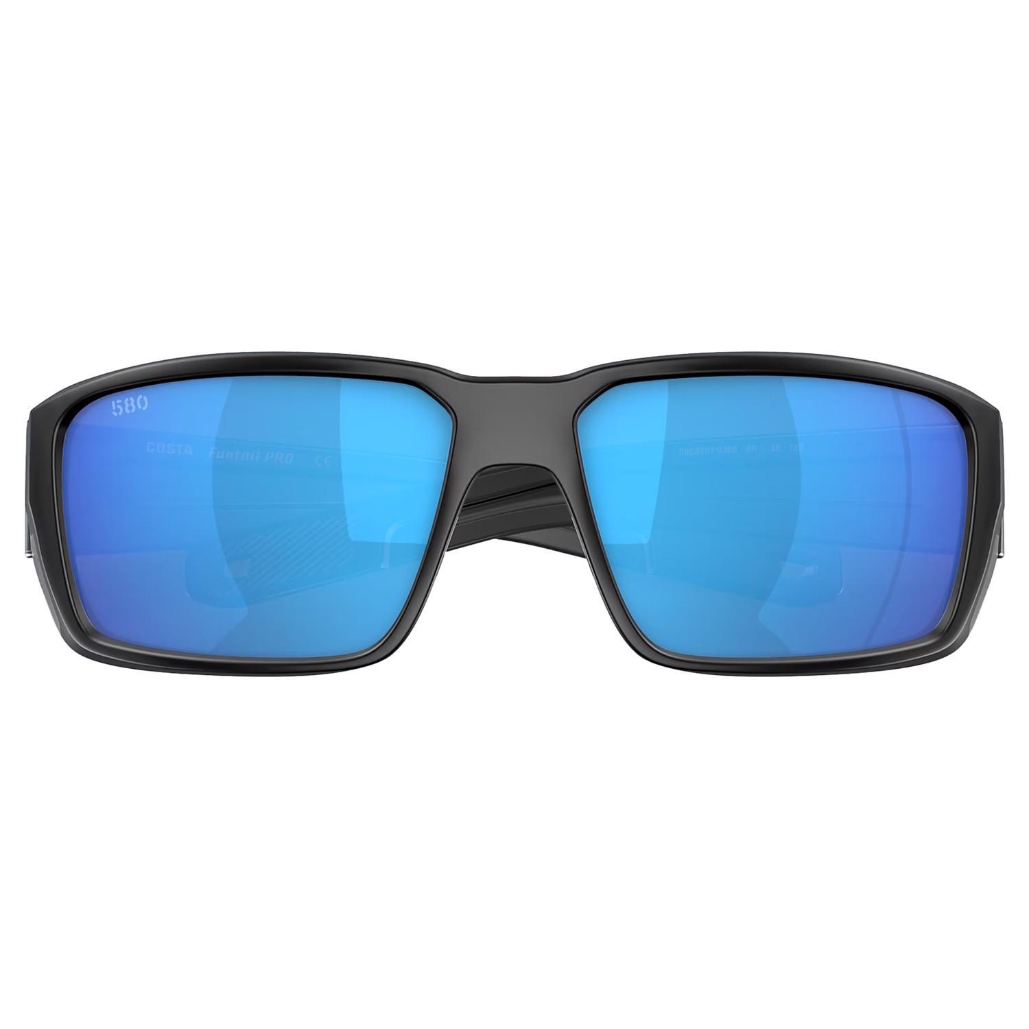 Photos - Sunglasses Costa Del Mar Costa Fantail Pro Black Frame Blue Lens Polarized  06S9079609079 