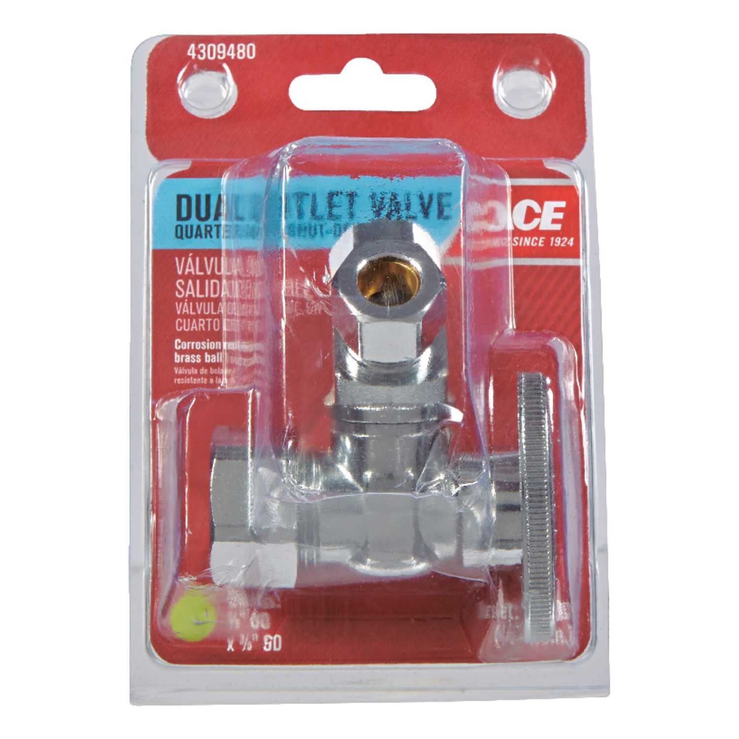 Ace Dual ShutOff Valve Brass Ace Hardware