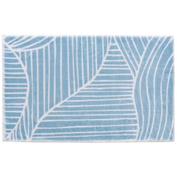 Cozy Living 33 in. W X 21 in. L Blue/White Dunes Polyester Accent Rug