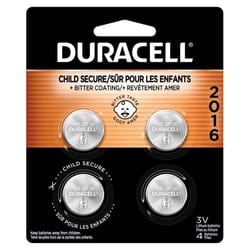 Duracell Lithium Coin DL2016/CR2016 3 V Button Cell Battery 4 pk