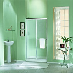 Sterling 70 in. H X 48-7/8 in. W Silver Framed Shower Door