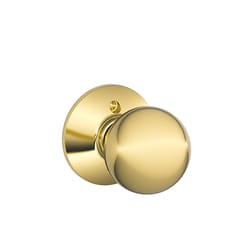 Schlage F Series Orbit Bright Brass Dummy Knob Right or Left Handed