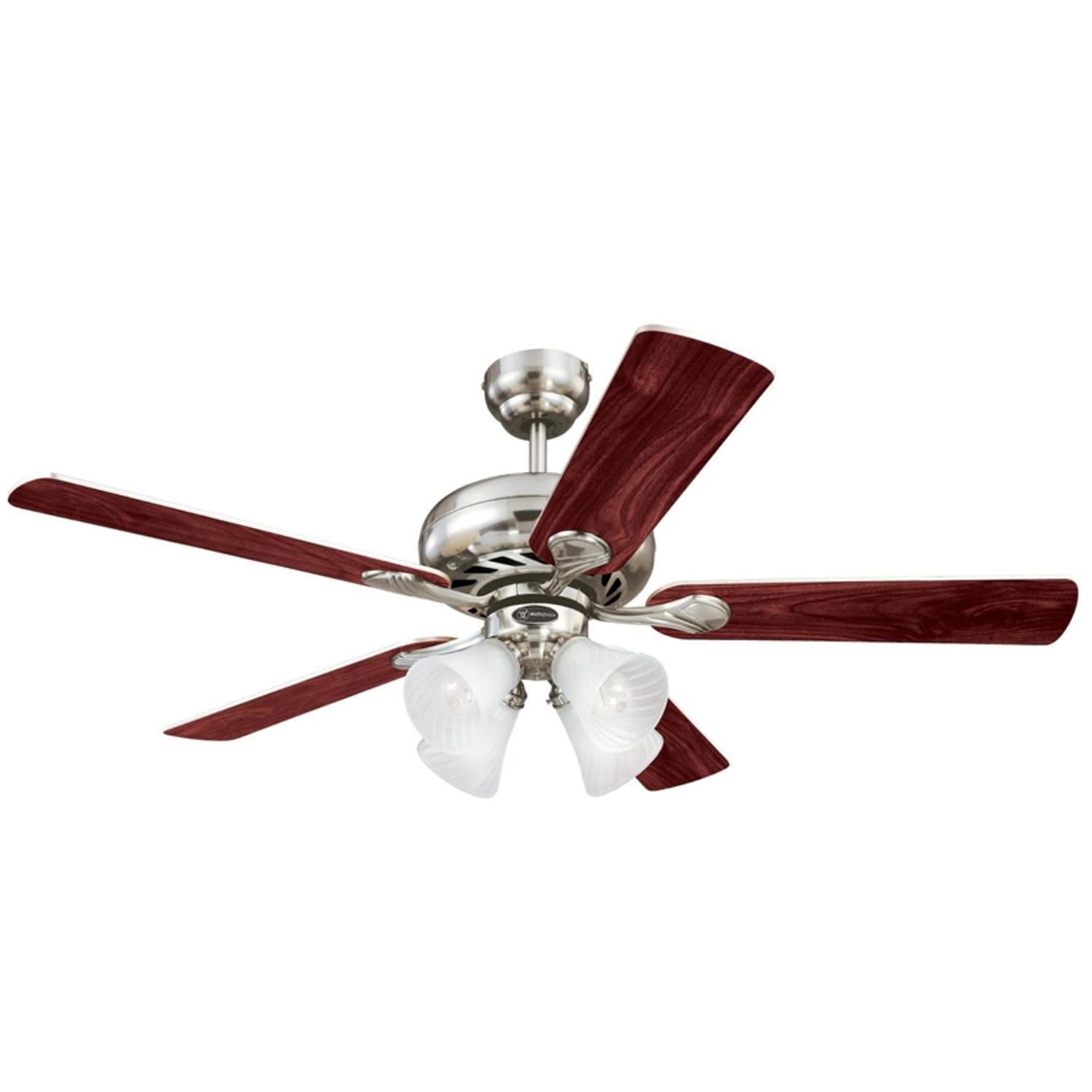 Westinghouse Swirl 52 in. Brushed Nickel Brown LED Indoor Ceiling Fan Uae Electronic uaeelectronic.com