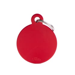 MyFamily Basic Red Circle Aluminum Dog Pet Tags Large