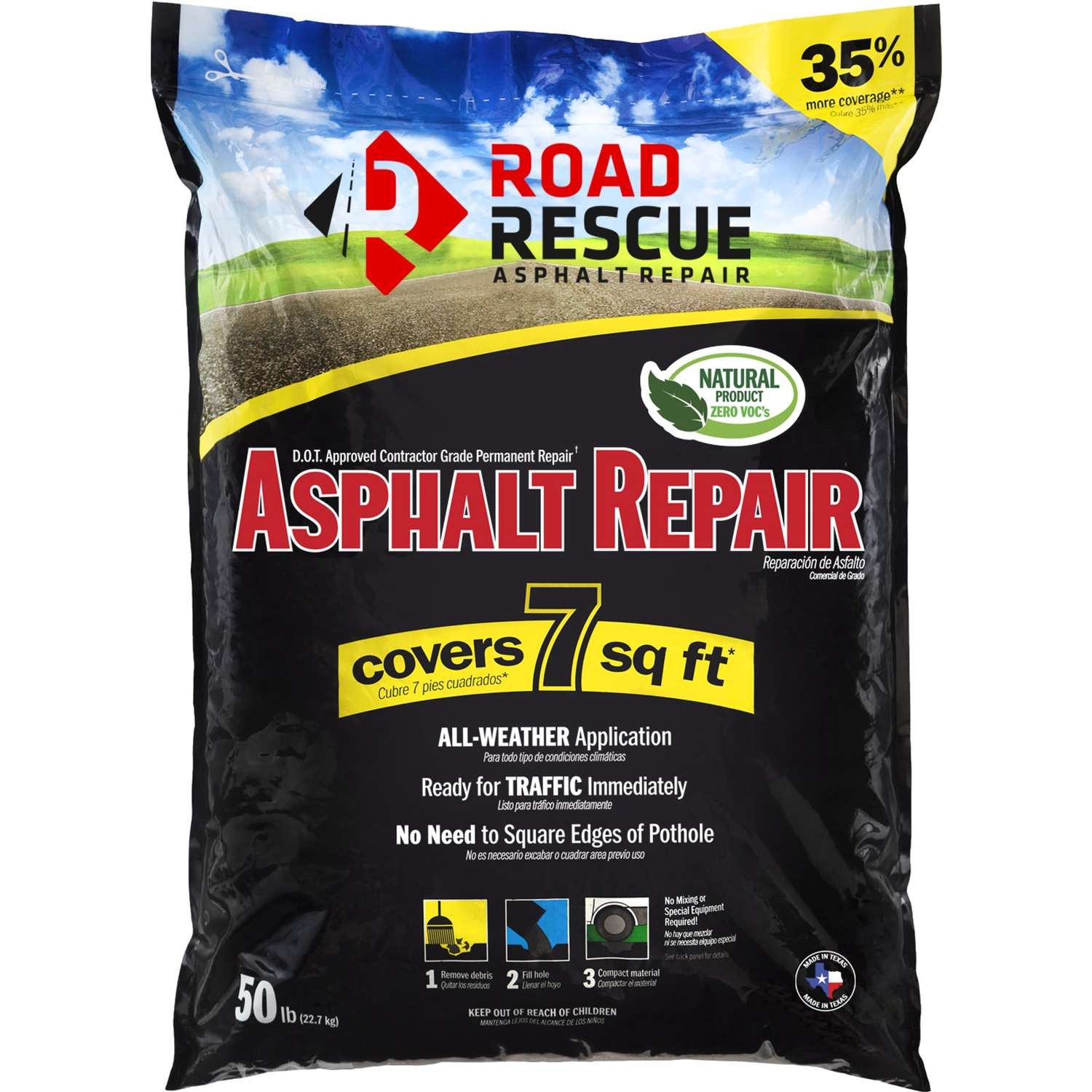 Road Rescue Black Asphalt Repair 50 lb. Ace Hardware