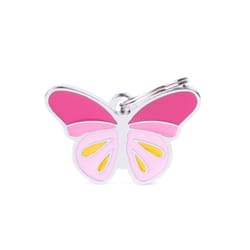 MyFamily Charms Pink Butterfly Metal Dog Pet Tags Medium