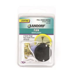Jandorf 6 amps Single Pole Pull Chain Appliance Switch Brass 1 pk