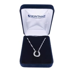 Montana Silversmiths Women's Crystal Clear Lucky Horseshoe Silver Necklace Water Resistant